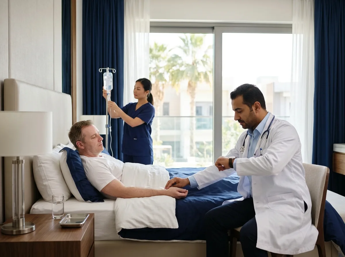 المحاليل الوريدية للجفاف في المنزل في دبي