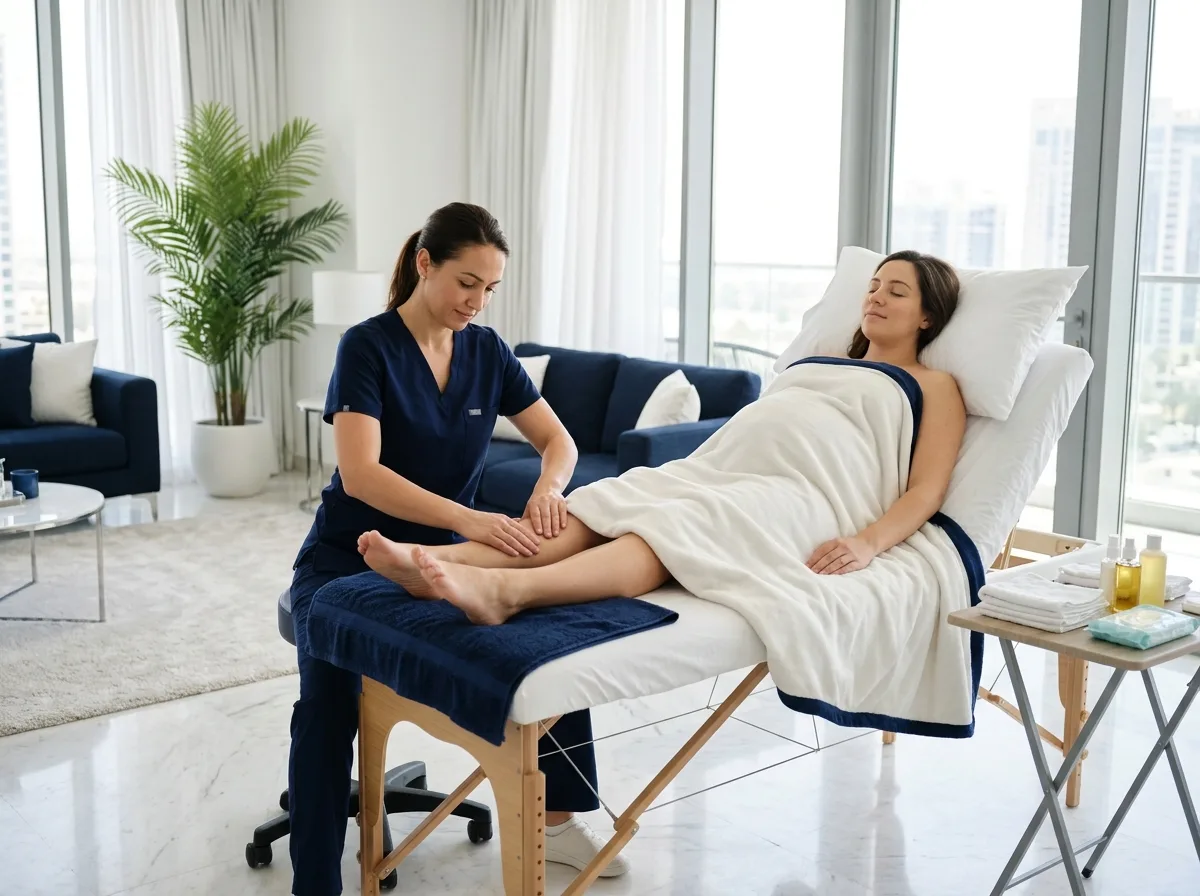 Pregnancy lymphatic massage at home in Dubai