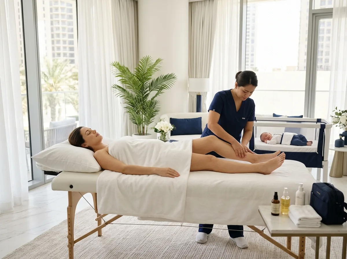 Postpartum lymphatic drainage after birth